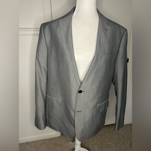JCP J.ferrar Men’s Gray Blazer Sports Jacket Slim Fit Sz 44R - Picture 1 of 8